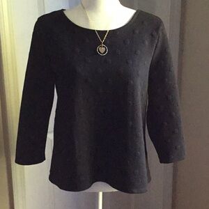 Black‎ knit Polka Dot top